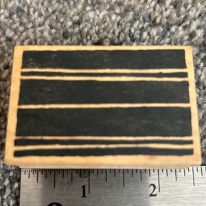 Savvy Rubber Stamp Rectangle Background with Stripes Mounted Wood